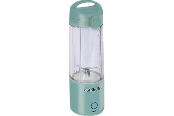NutriBullet portable blender, blender portable, 475ml sans BPA, mini blender, blender multifonctions, chargeur USB-C, plus de 15 cycles de mixage, Bleu clair, NBP003LBL