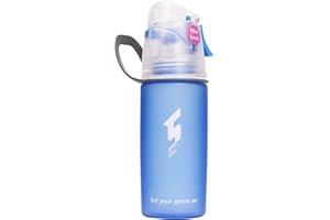 Qshare Bouteille d'eau de brouillard,Sport Gourde de pulvérisation pour l'hydratation et le refroidissement de sport en plein air avec la conception serrure de brume 450ml Gourde pour Camping Cyclisme