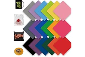 ‎WOWOCUT WOWOCUT Infusible Transfer Paper Sheets, 18 Pieces/Set, Fusible Transfer Ink Sheets, 30.5 x 30.5 cm, Solid Colour, Colour and Pattern Transfer Film