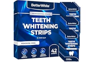 BetterWhite Professional Teeth Whitening Strips 21 Treatments - Enamel Safe - Non-Sensitive Formula - 42 Peroxide-Free Whitening Strips - Dentist Formulated Teeth Whitening Kit + Mouth Opener Included