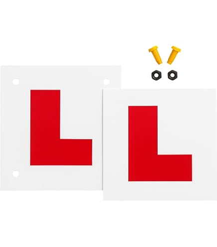 Simply 3-Pack Motorcycle L-Plates – Adhesive Backing & Fittings Included, Scooter & Motorbike