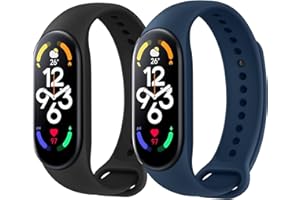 AMZPAS [2 Pack]Opaski sportowe dla Pasek Xiaomi Band 7, miękkie silikonowe paski zamienne dla Xiaomi Mi Band 7 Kobiety Mężczyźni