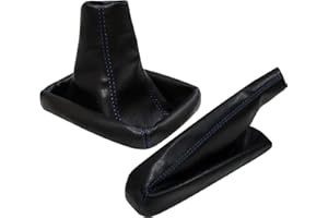 Aerzetix 50DG0092R0092R Funda Palanca de Cambio y Freno Piel Sintetica Negro/Azul