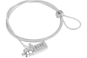 CABLE TECHNOLOGIES Cavo di Sicurezza Acciaio antifurto 150cm Slot di Sicurezza Kensington Standard T-Bar per Notebook con combinazione numerica, Blocco Protezione 2 in 1 catena bici monopattino moto scooter ecc