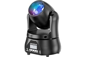 FIERYZEAL 60W Mini Moving Head Partylicht, RGBW LED Disco Beam Bühnenlicht DMX512 Sprachsteuerung Lichteffekt für DJ Hochzeit Halloween Club