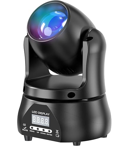 ALGAM LIGHTING - MHE60 - Lyre WASH LED 6 x 15W RGBW avec Laser Vert - Effet Wash, Laser - 195 x 170 x 280 mm - IP20