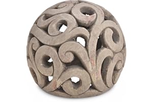 MATCHES21 HOME & HOBBY matches21 Boule Déco Objet Sculpture Figurine en Terre Cuite Look Antique Boule de Jardin Décoration déco Jardin et Maison 1 pièce Ø 17 cm - 3 Tailles