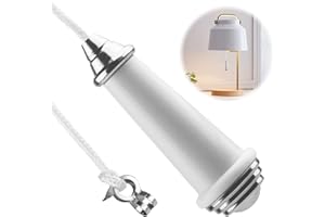 JUGCUT Luxury Chic Porcelain Bathroom Light Pull Cord switch for bathroom or wall, Handle With 100cm Light Pull Cord Extension Chrome for Bathroom Toilet Light Ceiling Light Fan Switch (WHITE)