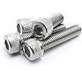 #8-32 UNC Hex Socket Head Cap Screws,Stainless Steel,Full Thread,Knuled Head,50 Pieces (#8-32 x 1-3/4")