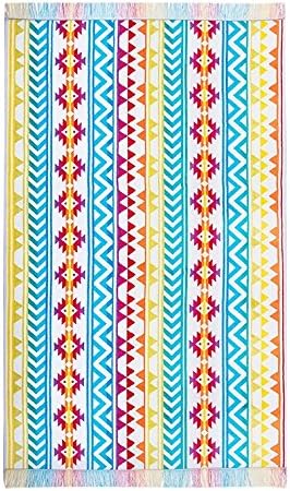Dominica Beach Towel 100 x 180 cm Velours Rainbow Stripe Beach Towel, Beach Towel Bath Sheet