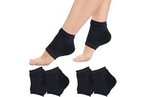 Sibba 2 Paar Gel-Fersensocken Weiche Feuchtigkeitsspendende Socken zur Behandlung von rissiger Ferse offene Zehensocken Tag-Nacht-Pflege Haut Schönheit Spa trockene Harte Füße Männer Frauen (Schwarz)