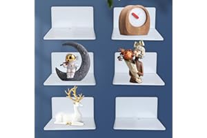 AIVORO 6 Pezzi Mensola da Muro Bianche Adesiva,Mensole da Parete, Mensola Adesiva Amplia Facilmente lo Spazio Sulla Parete,Mensola Piccola da Parete Bianca Senza Foratura per Bagno Cameretta Cucina