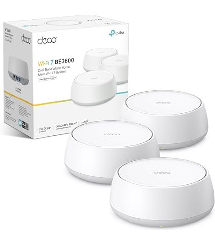 TP-Link Deco BE65(2-pack) BE9300 Mesh WiFi 7, Tri-Band Seamless AI