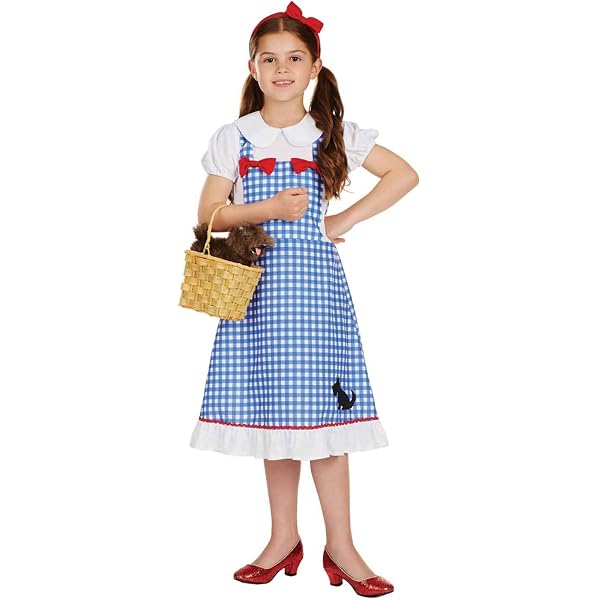 MaxToonrain Kids Scarecrow Costume Girls 2 PCS Long Sleeve Scarecrow Dress With Sunflower Straw Hat For World Book Day Halloween Christmas (Small, 4-6...