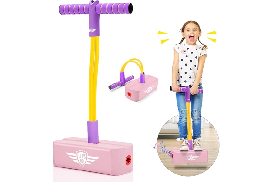 Toyzey Gifts for 3-12 Year Old Girls,3-12 Year Old Boys Toys Girls Toys Age 3-12 Toys for 3-12 Year Old Girls 3-12 Year Old Girl Gifts Foam Pogo Jumper Girls Birthday Presents Pink