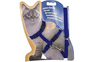 HOWDIA 1 Pack Cat Harness and Leash | Adjustable Halter Harness with Nylon Strap, Safety Rope Leads for Kittens | Comfortable Escape-Proof Design(Blue)
