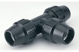 Adequa TEP-63 Derivación En Té (90°) con Bocas Iguales de Polipropileno Reforzado con Fibra de Vidrio, 63 mm