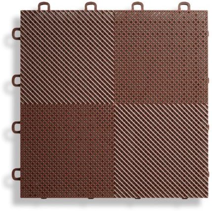 BlockTile B2US5230 Deck and Patio Flooring Interlocking Tiles Perforated Pack, Brown, by BlockTile