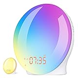 LITALARM Sunrise Alarm Clocks,Wake Up Light Fullscreen with Sunrise/Sunset Simulation Dual Alarms Bedside Night Lamp Snooze Function FM Radio 8 Natural Sound 14 Light Modes Daylight Alarm Clock