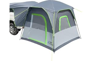 JOYTUTUS Dual-Use SUV Tent, SUV Camping Tent with Rainfly, Movie Screen and Four Steel Frame Poles, SUV Tailgate Tent with Awning Shade, Car Roof Canopy for SUV CUV Van