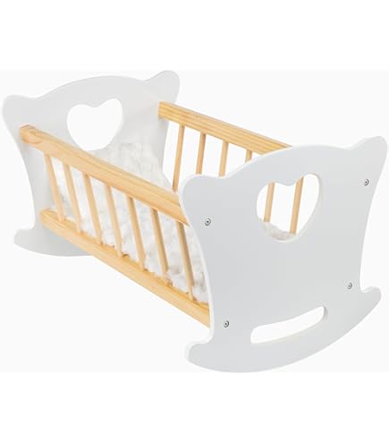Bayer Chic 2000 - Poppenwieg, wieg voor poppen, poppenbed, poppenmeubels, poppenaccessoires, grijze stippen