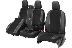 Pokter PT9001FDTR-02 Seat Covers PT009 Eco Synthetic Leather with Eco Velour Black