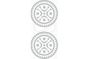 Artstickers 2 Unidades Pegatinas Estela Cántabra (Mod.3), Estelas de Barro. Varios tamaños a Elegir, para Coche o Moto (Plata, 9,5 x 9,5cm)