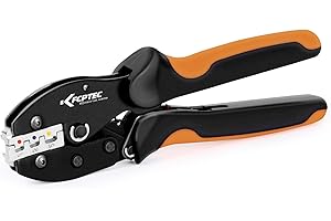 KF CPTEC Pince à sertir à cliquet pour connecteurs thermorétractables - Pince à sertir avec fonction cliquet - Cosses de câble, pinces à sertir - Connecteurs thermorétractables pour 0,5-6 mm²