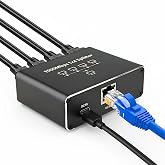 Ethernet Switch 1 to 4, Ethernet Splitter, 1000Mbps Gigabit RJ45 Splitter | RJ45 Duplicator 4 Ports, LAN Network Adapter with