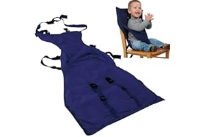 ONATISMAGIN Sièges de chaise haute portables pour bébé, Housse de Siège pour Chaise Haute Toddler, harnais de voyage pour bébé avec ceinture à sangles réglables pour tout-petits mangeant (Bleu marine)