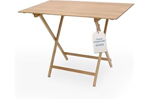 Tomaino - Tavolo Pieghevole Legno Quadrato Salvaspazio - Tavolo Richiudibile Da Interno ed Esterno - Tavolino Richiudibile Portatile per Giardino, Balcone, Campeggio