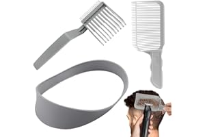 SGERUFZ 3 Pcs Curved Silicone Haircut Band, Haarschneidekamm Übergang, Haarschneide Schablone, Haarschneidehilfe, Compatible with All Hair Clippers, Barber Accessories