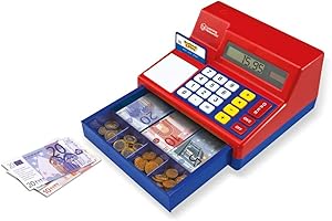 Learning Resources Pretend & Play Calculadora Caja registradora con Euro Play Money, Caja registradora Juguete, niños 3 años