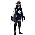 Smiffys Musketeer Male Costume, with Top, Hat, Navy Gloves, Boot Covers, Beard & Tash, Historical Fancy Dress, Medieval Dress Up Costumes
