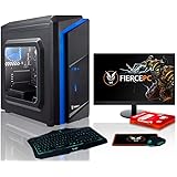 Fierce Gaming PC Bundle - AMD Ryzen 3 3200G 4GHz, AMD Vega 8 Graphics, 8GB 3000MHz, 1TB Hard Drive, Windows 10 Compatible, Keyboard and Mouse, 21.5-Inch Monitor (EXILE 406310)