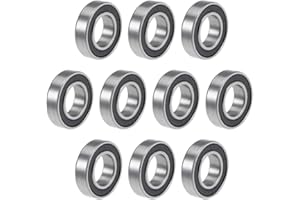 TOP-VIGOR 10Pcs 6800-2RS Deep Groove Ball Bearings, Z2 10mm x 19mm x 5mm Double Sealed Industrial Bearings, Chrome Steel P6(ABEC3) Skateboard Bearings for Electrical Instrument Equipment