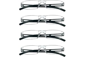 Hubeye 4 Pack Frameless Reading Glasses Ultralight Transparent Rimless Blue Light Blocking Computer Reader 1.50