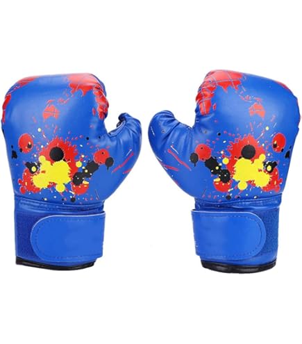 1 paar Bokshandschoenen, voor kinderen van 2-11 jaar, jongens, meisjes, peuter, PU cartoon sparring, training, bokshandschoenen voor kickboksen, bokszak, focuspads (blauw