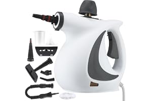 XISICIAO Handheld Pressurized Steam Cleaner with 9 pcs Accessories, Portable Steamer for Cleaning, Steam Cleaner for Home Use, Steamer for Cleaning Car, Furniture, Floor (Grey)
