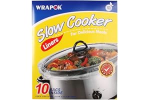 WRAPOK Slow Cooker Liners Kitchen Disposable Cooking Bags BPA Free for Oval or Round Pot, Large Size 13 x 21 Inch, Fits 3 to 8.5 Quarts - 1 Pack (10 Bags Total)