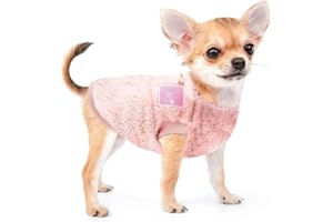 Voarge Płaszcz zimowy dla zwierząt domowych z wełnianym pierścieniem w kształcie litery D, zimowy ciepły sweter dla psa, sweter dla kota, ubranie dla zwierząt domowych, szary, M różowy, S