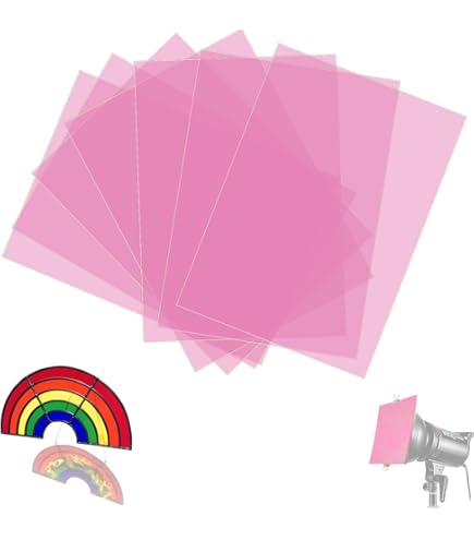 10 Filtri Luce Gel Rosa - 28x21.6cm Per Foto, Video, Teatro, Feste - Foto 5