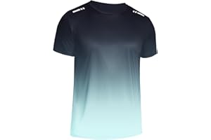 Weardear Sport Tshirts Herren Funktionsshirt Schnelltrocknend Atmungsaktiv Trainingsshirt Kurzarm Laufshirt Farbverlauf Gym T-Shirt Herren S-XXL