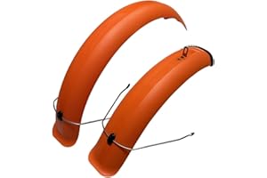 ORBIBA Parafango per Bicicletta Set parafango for Bicicletta 20x4.0 inch Parafanghi Posteriori Anteriori Larghi MTB off-Road Fat Tire Bike Wings Copertura Completa for Bici in plastica (Color : A Pair Orang