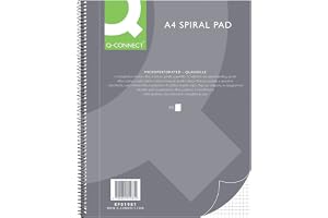 Q-Connect Spiral-anteckningsblock A4 rutigt/80 ark/160 sidor/anteckningsbok spiralblock collegeblock/anteckningsblock med spi
