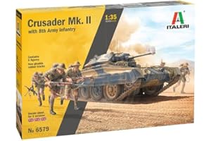 Italeri 1:35 Crusader MK.II m. Inf. Fig. (5), modellismo, Fai da Te, Hobby, incollaggio, Kit di plastica, Colore Sabbia, 6579S