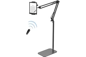 VOLTIFYMAX Tablet Bodenständer Kindle Halterung mit Kindle Fernbedienung für das Lesen im Bett, Kindle zubehör Tablet ständer für Kindle Paperwhite/Oasis/Kobo, iPad, Tablets, iPhones, Ebook 4.7-13''