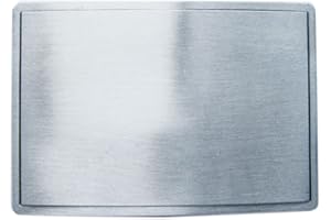 JEAN'S FRIEND Fibbia per cintura in bianco rettangolo stile vintage per incisione, Argento anticato., Large