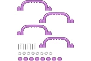 TOPNEW 4Pcs Kids Playground Safety Handles -Swing Set & Climbing Frame Hand Grips, Multi-Color Plastic Grab Bars for Outdoor Playhouse, Jungle Gym, Climbing Frame (Purple)