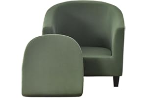 JUNLEBUYI 2 Pezzi Copripoltrona 1 Posto Elasticizzato Copripoltrona Da Cocktail Chesterfield Rimovibile Lavabile Per Bancone Soggiorno Tullsta Camera Da Letto Bar (5#)